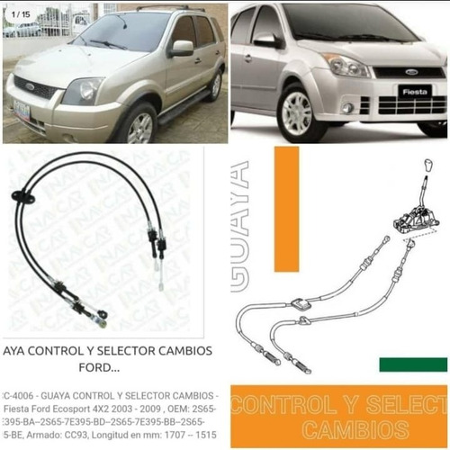 Guaya Selectora Cambio Ford Fiesta  Power  Eco Sport 1.6 4x2