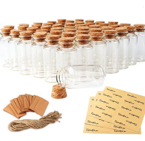 Ourwarm 48 Botellas De Vidrio De 25 Ml Con Tapones De Corcho