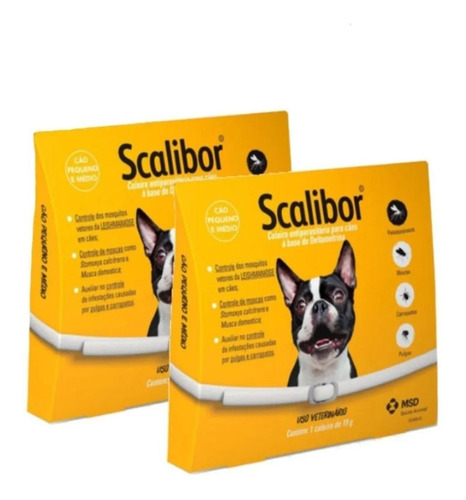 Kit Combo Scalibor Coleira M 48cm Com 2 Un