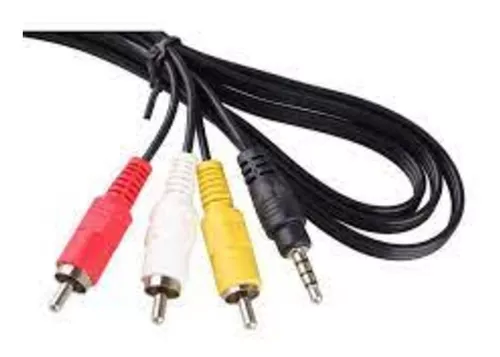 CABLE DE AUDIO VIDEO 3.5MM RCA 3X1 TRIESTEREO AUXILIAR PLUG