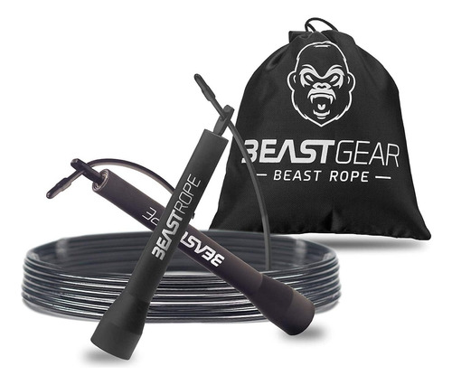 Cuerda Para Saltar Beast Gear, Negro Ajustable, Deportivo