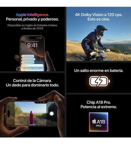 Apple Iphone 16 Pro (128 Gb) - Titanio Del Desierto Esim Dorado Claro (Reacondicionado)