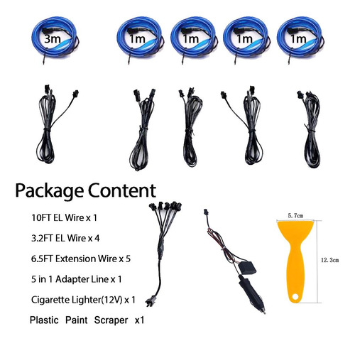 Luz Neon Wire 1 Cable 10 Pie 4 3.2 Para Automovil Led