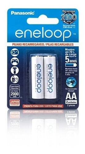 Pilha Recarregável Eneloop Panasonic Aa  C/ 02