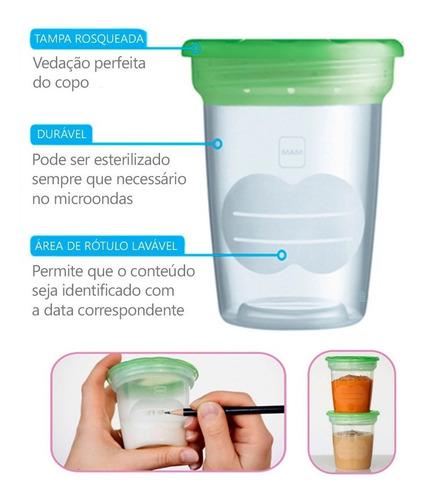 Imagem 3 de 4 de Kit 5 Uni. Pote De Armazenamento - Mam