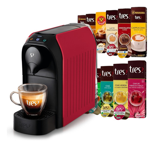 Kit Cafeteira Espresso Passione Automática + 10 Cápsula 3cor
