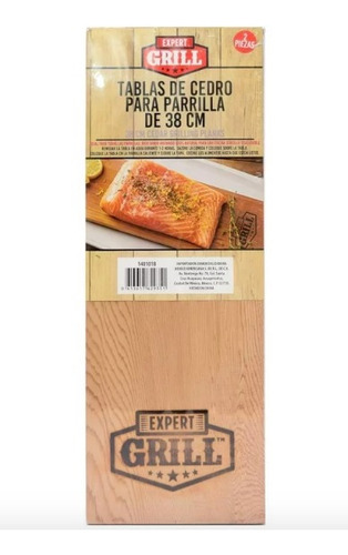 2 Tablas Para Parrilla Expert Grill Para Asar De Cedro 38cm