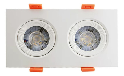 Spot Led 10w Quadrado Duplo Branco Direcionável 3000k