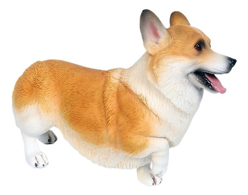 Realista Perro Modelo Flotante Juguete-corgi Amarillo Blanco