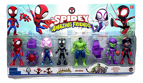 Bonecos Kit 6 Heróis Spidey And His Amazing C/ Acessórios