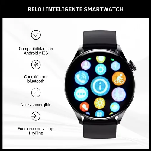 Reloj Smartwatch Inteligente Gt5 Caja Negra Bluetooth Tactil