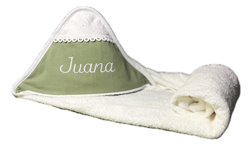 Toallon Con Capucha Bebé Personalizado Blanco