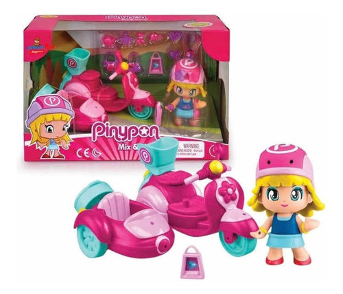 Muñeca Pinypon Mix & Match Set Moto 17 Accesorios