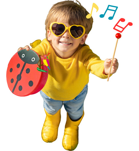 Tamborcito De Madera Instrumento Musical Infantil Niños Nena