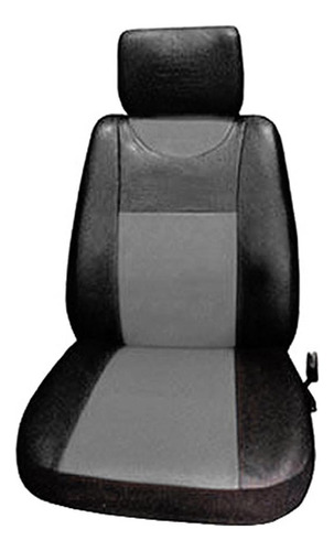 Juego De Fundas Cubre Asiento Para Auto Cuerina Negro Y Gris