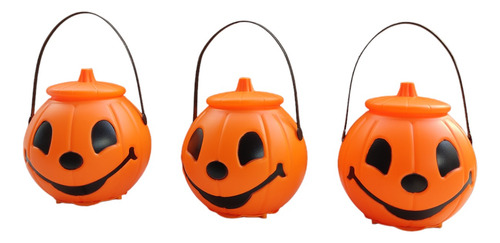 50 Cubeta Calabaza Dulcero Calaverita Halloween Luz Sonido