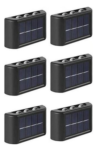 Paquete De 6 Luces Led Foco Muro, Aplique Solar Exterior Par