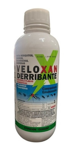 Veloxan Derribante X1 Lt - Mata Moscas, Mosquitos, Plagas