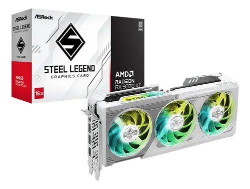 Tarjeta de Video ASRock RX 9070 Xt Steel Legend 16 GB: precio en Mercado Libre Tarjeta de Video ASRock RX 9070 Xt Steel Legend 16 GB