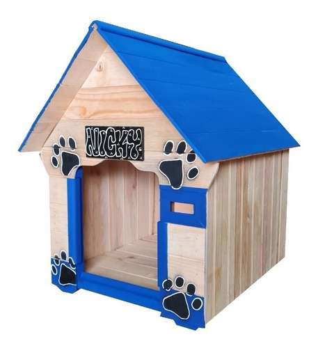 Casas Para Perros 60cm X 50cm Techo En Teja Plástica +nombre