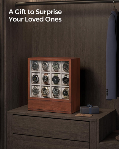 Watch Box Songmics, Display De Relógio De Madeira De 12 Slot