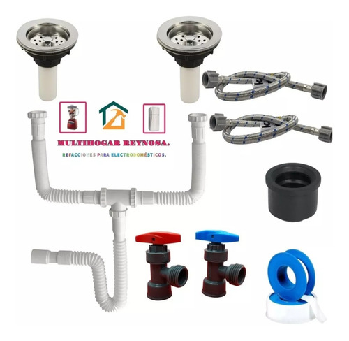 Kit Para Instalación De Fregadero Con Doble Tarja Mangueras