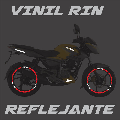 Stickers Bajaj Pulsar Ns125 Reflejante Flecha1 R17 + Reg Rojo
