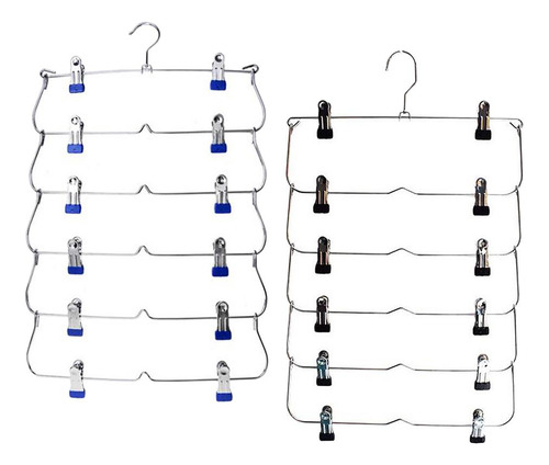 2 Piezas Percha Plegable Con Clips Organizador De Armario