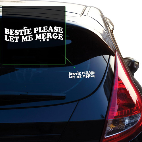 Bestie Please Let Me Merge Vinyl Decal Transfer Tape Designe