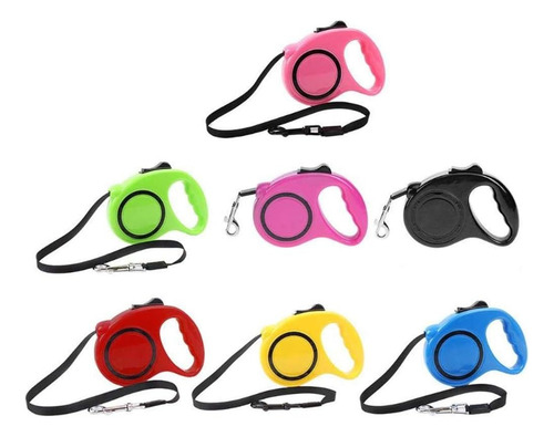 Correa Extensible Retractil 5mt 25kg Perros Collar Arnes