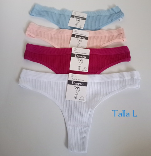 Panty Semi Hilo 95%algodon 5%elastano Tanga Pantaleta