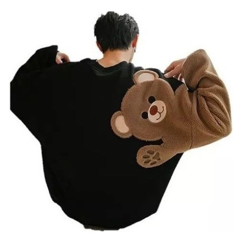 Sudadera Con Bonito Estampado De Oso, Estilo Casual A La Mod