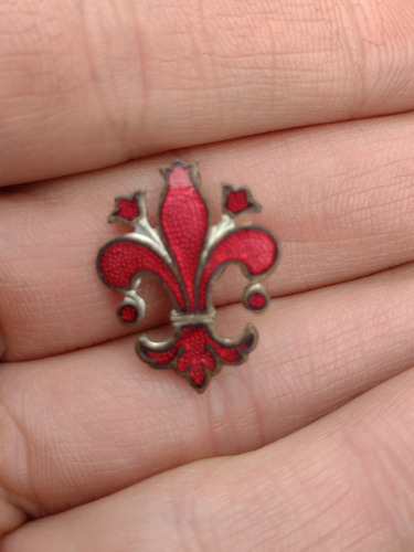 Viejo Broche Pin Flor De Lis Esmalte Consultar Stock (Usado)