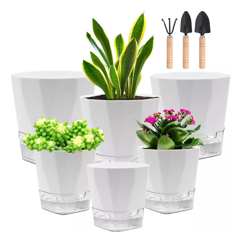 6 Macetas De Riego Automático Para Plantas Flores Jardin
