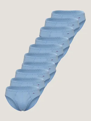 Kit Com 10 Cuecas Slip 100% Algodão Zorba Lisa Denim G