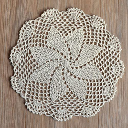 Set De 4 Tapetes Redondos De Crochet 30 Cm Para Mesa