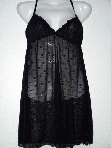 Lencería Íntima, Babydoll, Camisón Dama M Encaje Negro Sexy