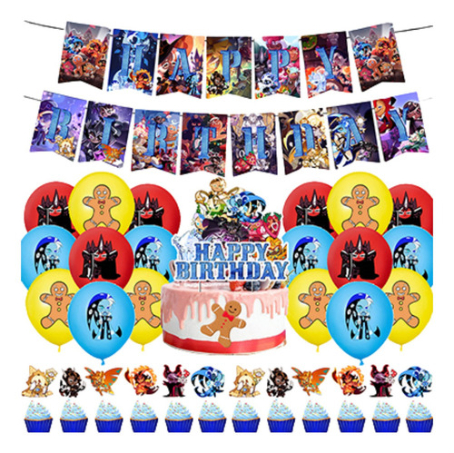 Kit Fiesta Cookie Run: Kingdo Globos De Cumpleaños Infantil