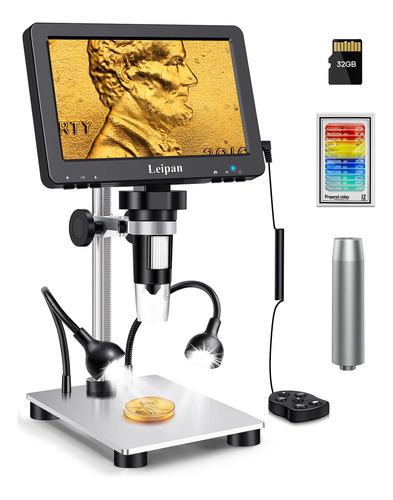 Leipan Microscopio Digital Lcd De 7 Pulgadas 1200x, Microsco