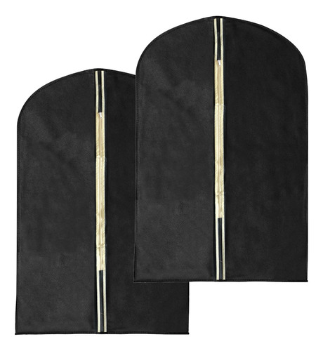 Set X2 Fundas Para Ropa Corta Friselina Negro 60x90cm Traje