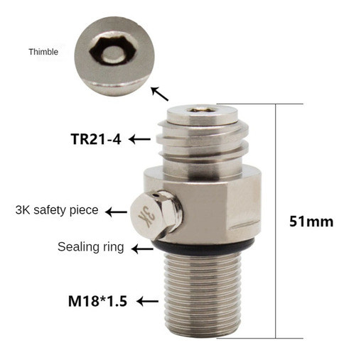 Válvula De Co2 Recargable Para Botella De Refresco M18x1.5 D