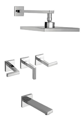 Griferia Ducha Embutir Flor Metalic Baño Piazza Unique Lever