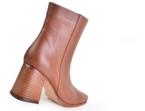 Botinetas Botitas De Mujer De Cuero Fresa - Ferraro