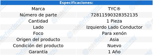 Faro Izquierdo P/xenón Audi A4 De 2009 A 2012 Tyc