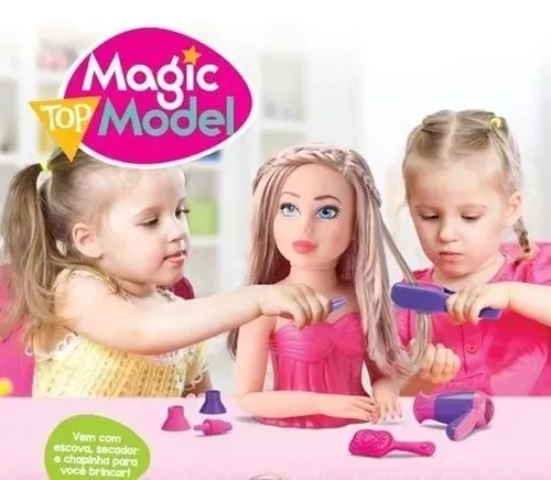 Boneca Magic Top Model Para Maquiar Pentear- Divertoys em Promoção