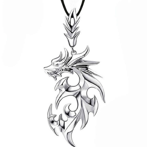 Collar Dragón Plateado Para Hombre O Mujer Retsam Market