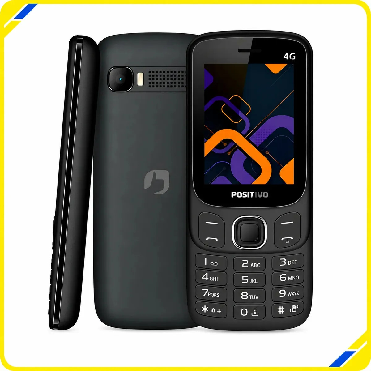 Celular Simples Para Idoso Dois Chips Positivo P41 4g Anatel Preto Teclas Grande Som Alto