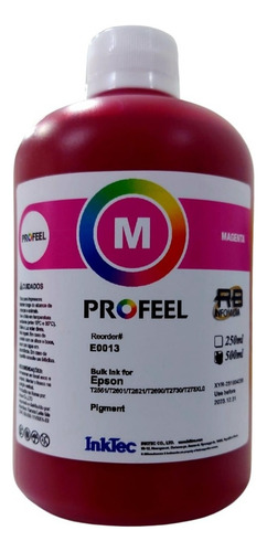 Tinta Inktec E0013 Pigmentada 500ml Magenta 500ml Yellow Tinta Magenta Amarela