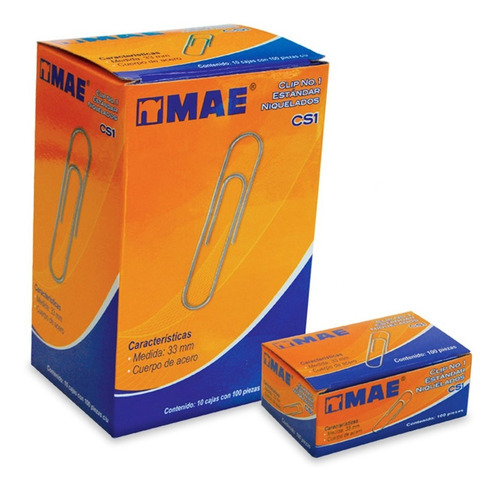 Clip Estándar Del No. 3 Mae 10 Cajas De 100 Piezas /vc