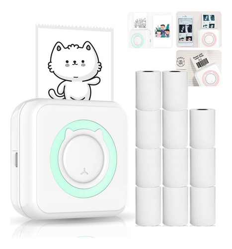 Impresora Térmica Bluetooth Pequeña + 10 Rollos De Papel
